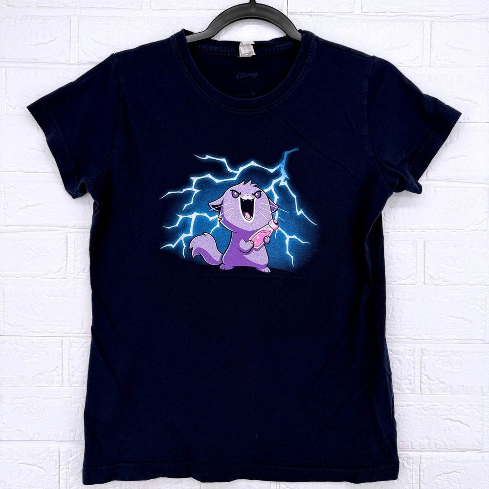 Live And Tell Disney Yzma Cat Shirt Womens Medium Navy Blue Graphic Tee